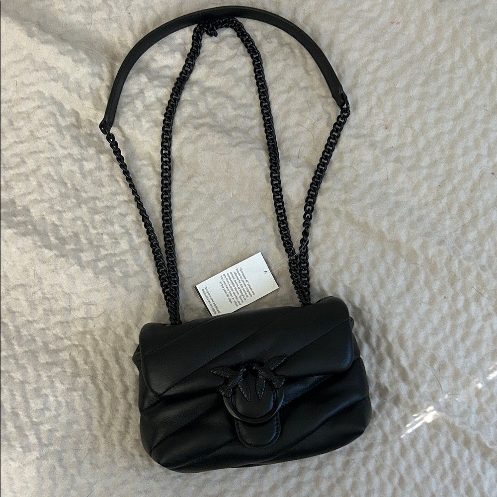 Pinko Black Crossbody Bag with Black Chain Strap - Picture 3 of 8